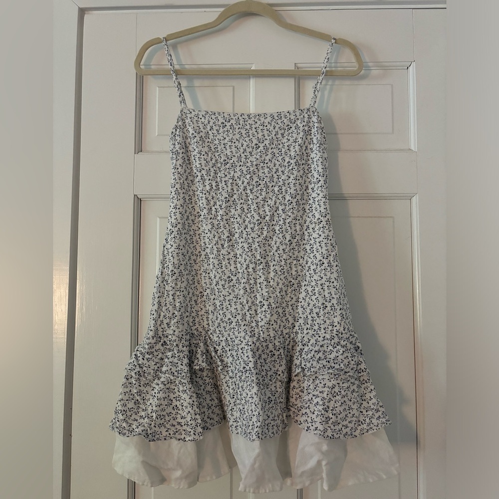 Princess Polly White & Blue Floral Dress